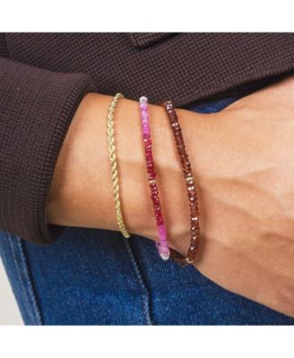 Garnet Bead Bracelet 14K Gold