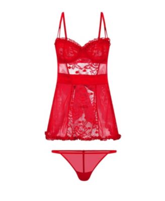 Etty Women's Babydoll & G-String Set Lingerie