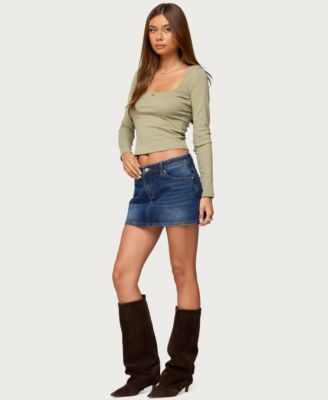 Women's Mora Lace Trim Ribbed T Shirt