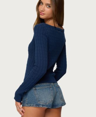 Women's Larah Boat Neck Cable Knit Sweater