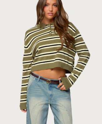 Women's Shelby Striped Polo Sweater
