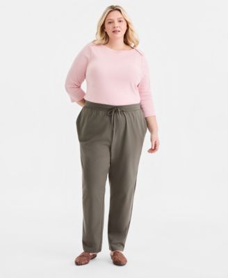 Plus Size Knit Pull-On Pants