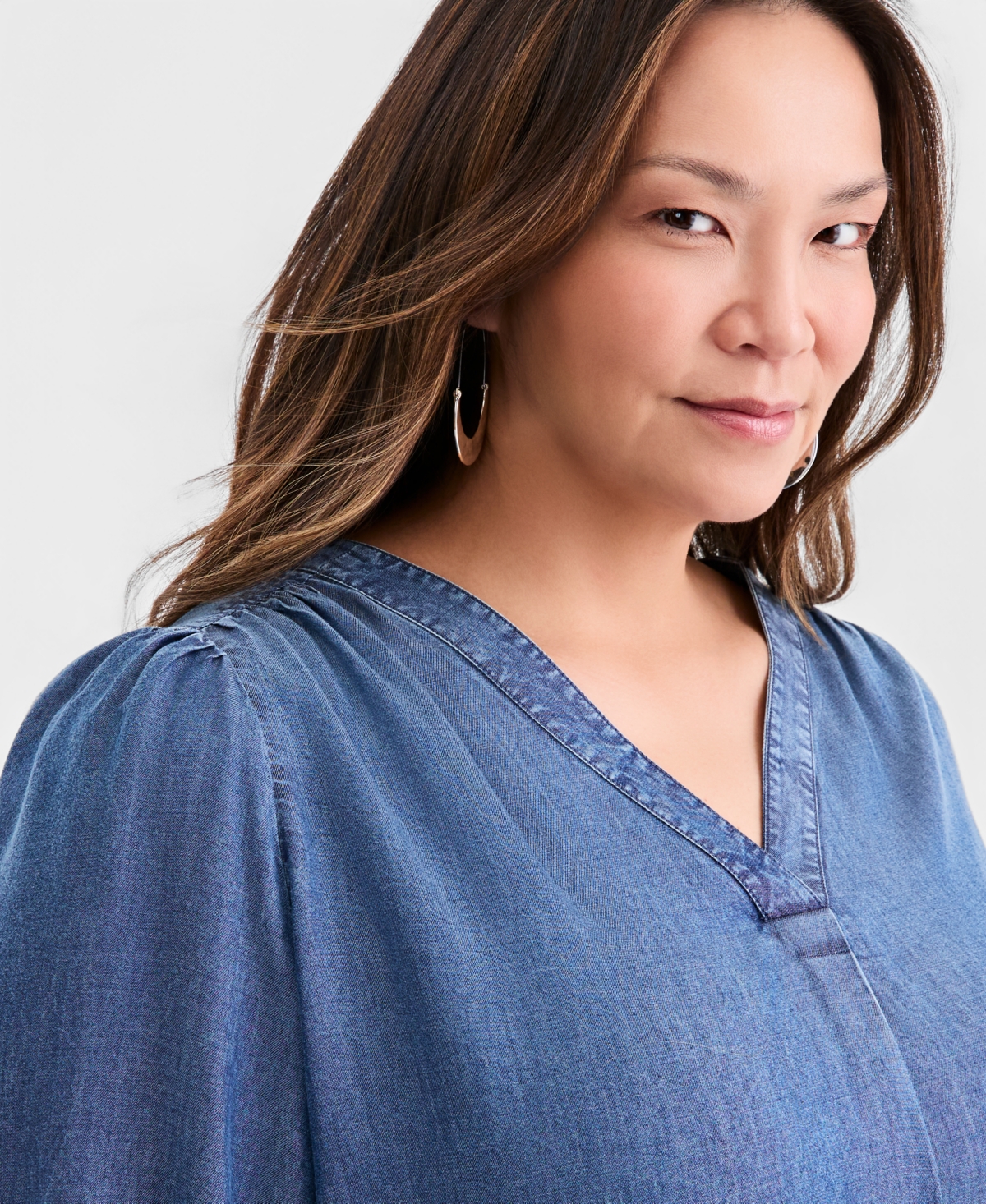 Style & Co Plus Printed 3/4-Sleeve Top