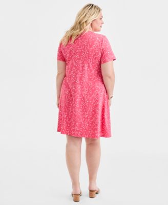 Plus Size Round-Neck Short-Sleeve T-Shirt Dress