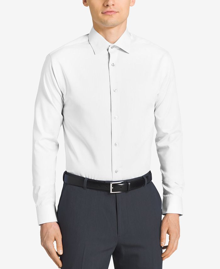 Calvin Klein Calvin Klein Men's STEEL ClassicFit NonIron Performance Herringbone Spread Collar
