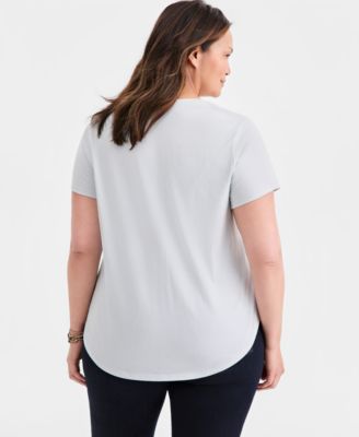 Plus Size Perfect Crewneck Short-Sleeve Top