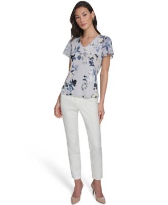 Women's Printed V-Neck Top