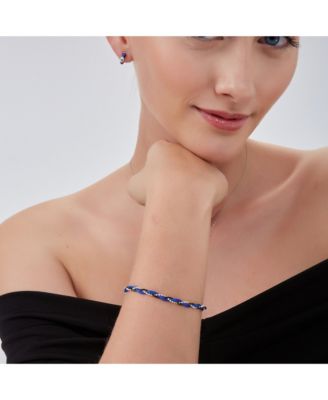 Braided Rope Sterling Silver Beaded Chain Bracelet