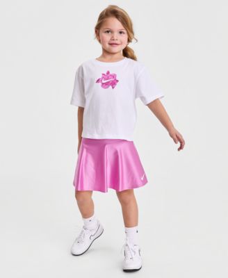 Girls' 4-6X Boxy Crewneck T-Shirt and Scooter Shorts, 2-Piece Set