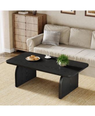 Rectangle Coffee Table, 47-Inch Wood Rectangular Living Room Table, Farmhouse Accent Center Table Low Cocktail Tea Table