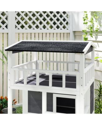 Feral Cat House, Outdoor Kitten Condo, w/ Asphalt Roof, Escape Door