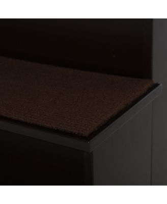 4-Step Wooden Pet Stairs, Small Animal Steps w/ Cushion 22 Lbs