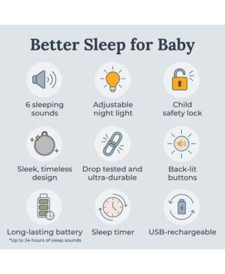 Hushh 2 Portable Sound Machine for Babies & Kids - Moonlit Blue