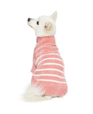 Ultra-soft Chenille Classy Striped Tutleneck Dog Sweater