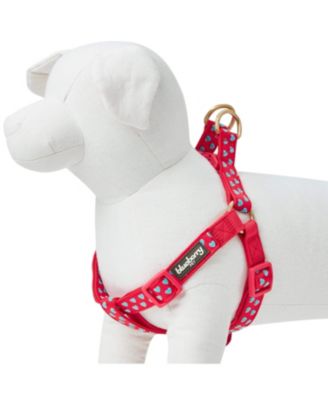 Velvety Polka Dot Dog Step-in Harness with with Bow