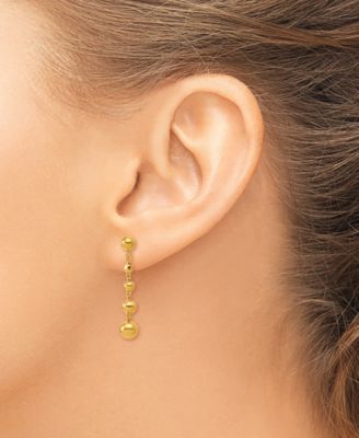 Beaded Drop Earrings in 24k Yellow Gold