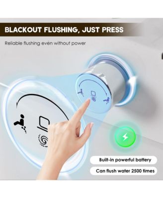 Smart Bathroom Fixture  Dual Flush Bathroom Fixture 1/1.28 GPF,Foot Sensor Flush,Night Light,Self-Cleaning Nozzle