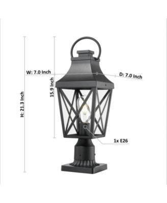 Textured Black Outdoor Post Light 2-Pack with Pier Mount