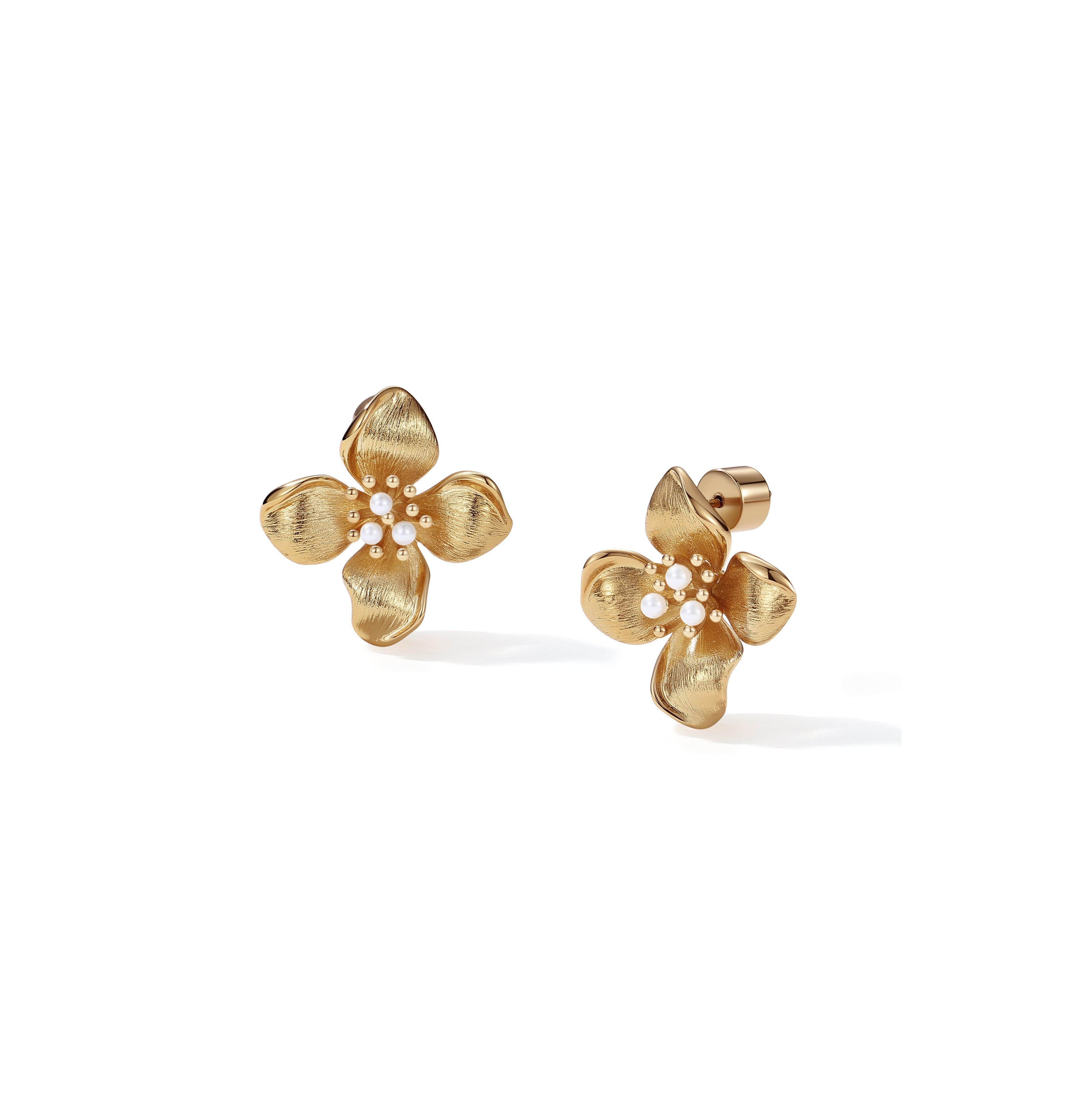 Retro Chic Large Blossom Stud Earrings