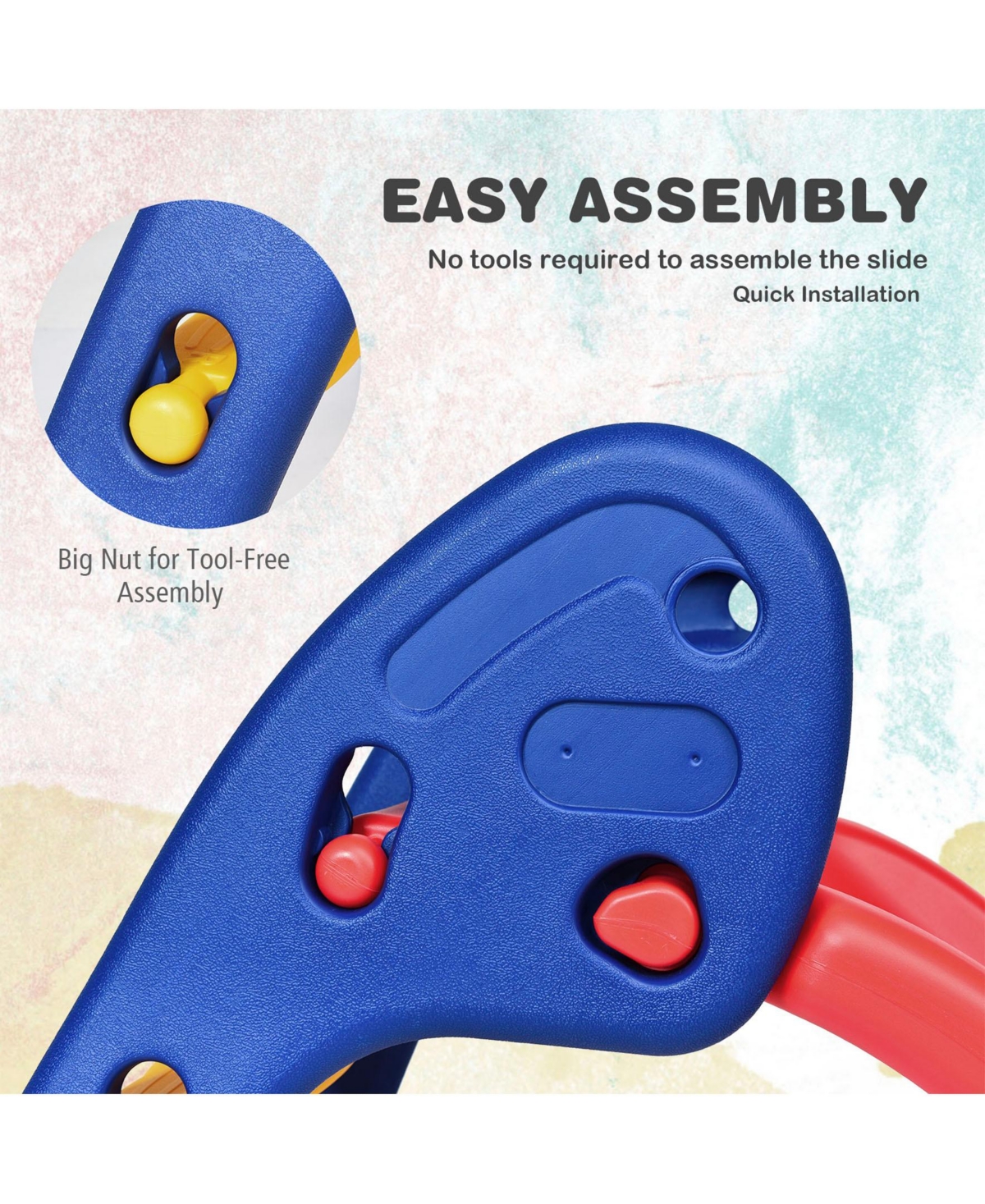 Sugift 2 Step Children Folding Plastic Slide