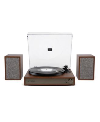 Harmony Bluetooth Turntable System with Speakers, Walnut