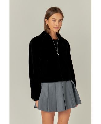 Women's Velvet Bomber Jacket