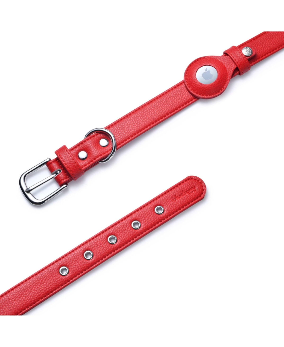 Blueberry Pet Silver-Powered Freshness Microfiber Leather AirTag Dog Collar Classic Black