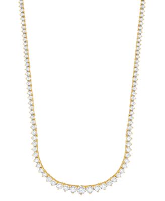 Diamond (3 ct. t.w.) Necklace in Sterling Silver with Micron Plating