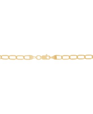 Hollow Curb Chain Necklace in 10k Yellow Gold