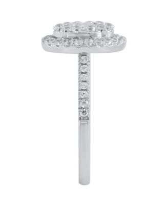 Diamond Halo Cluster Ring (1 ct. t.w.) in 10k White Gold