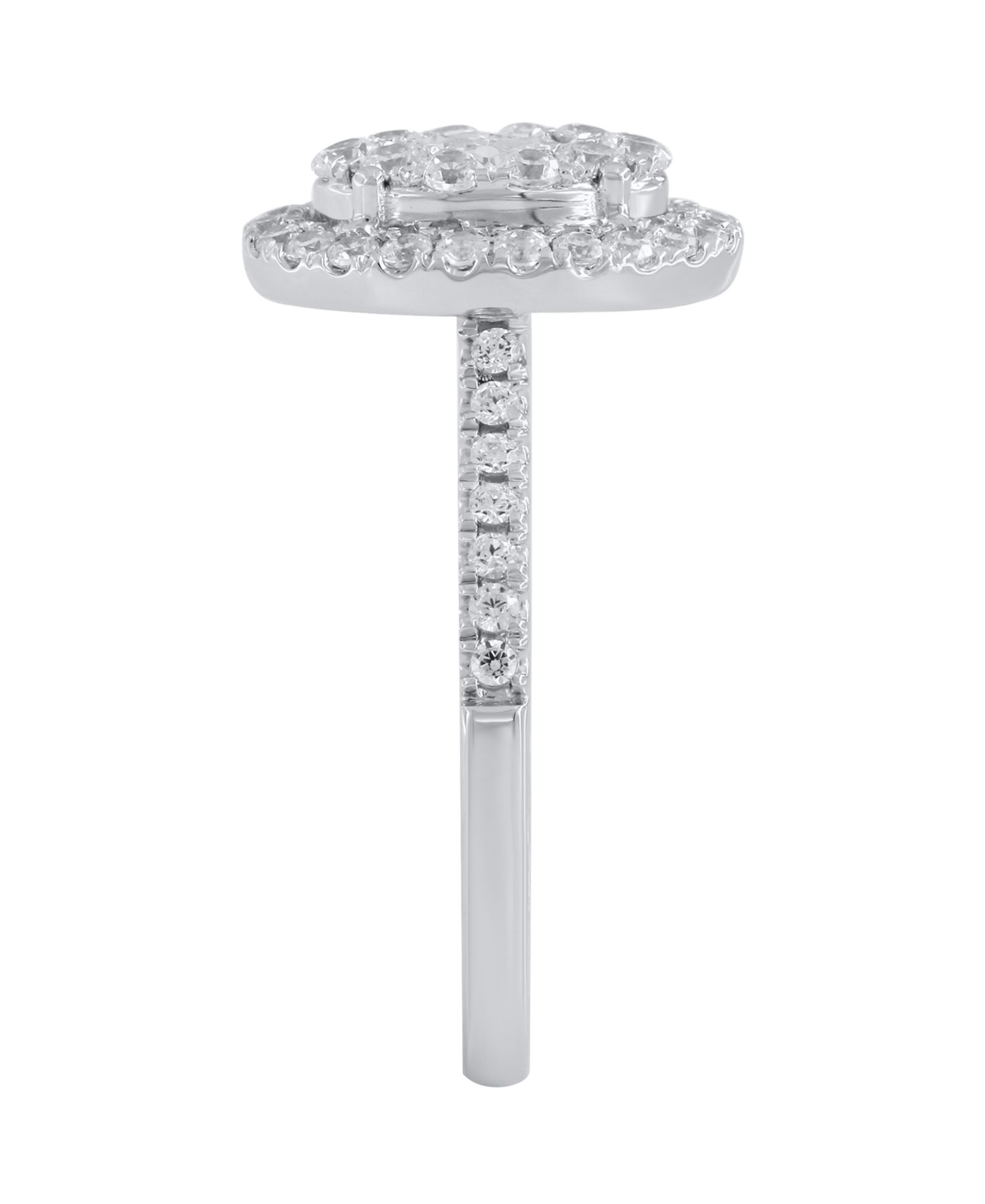 Macy's Diamond Halo Cluster Ring (1 ct. t.w.) in 10k White Gold