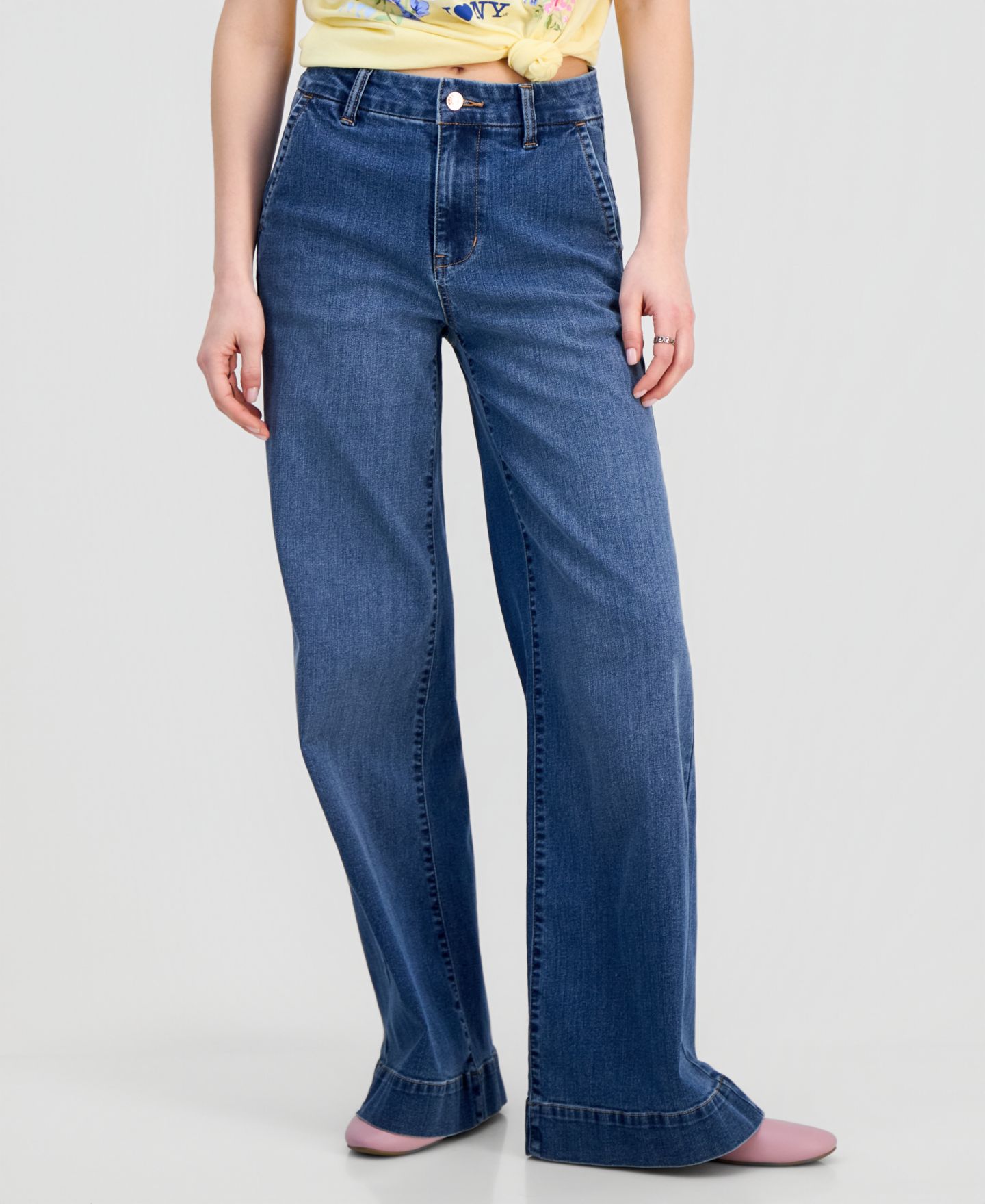 Женские джинсы Celebrity Pink Juniors' High-Rise Wide-Leg Trouser, цвет: Roaring — фото 7