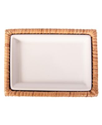 Rectangular Soap Dish with Ceramic Insert