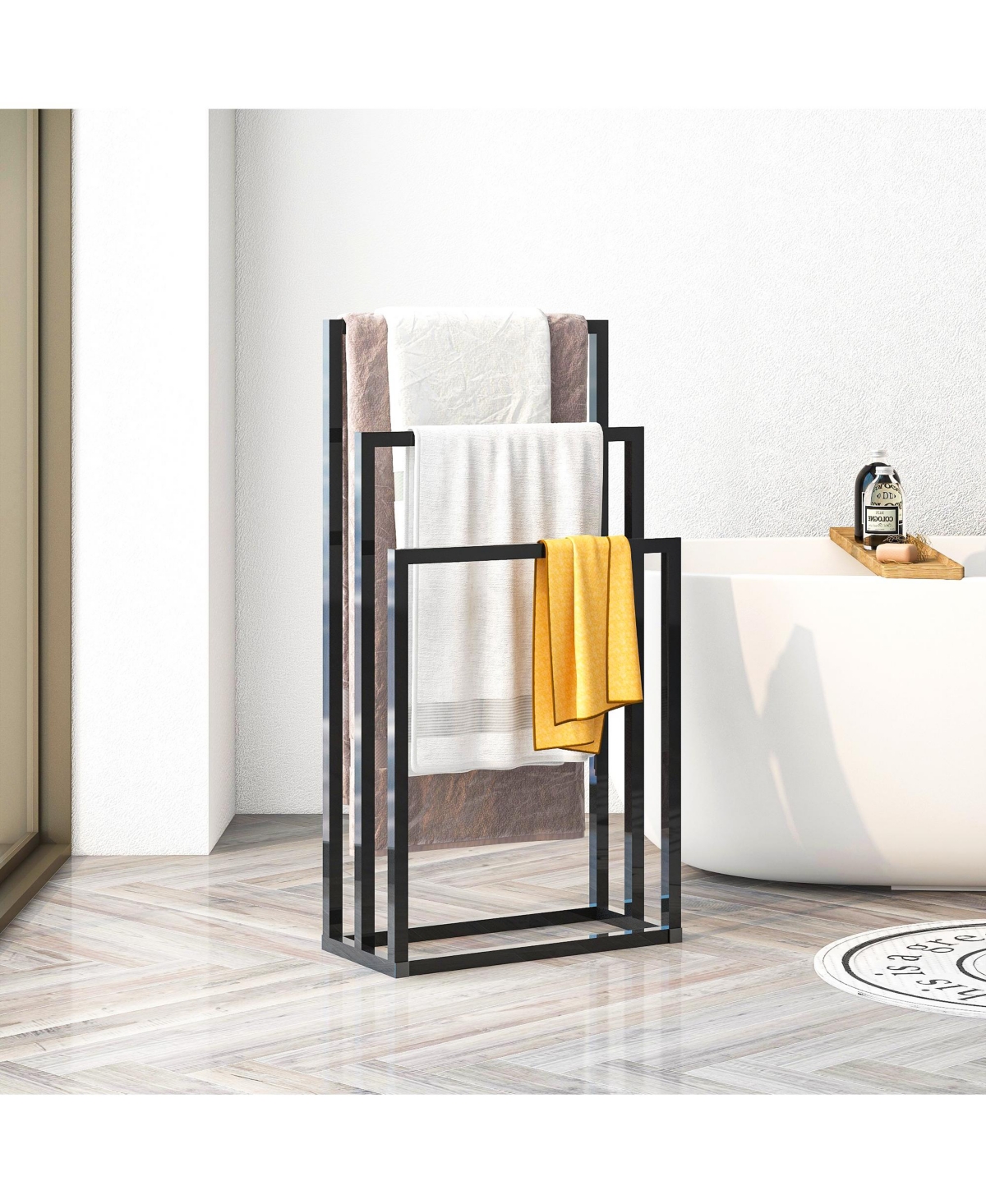 Lovmor Metal Freestanding Towel Rack 3 Tiers Hand Towel Holder Organizer for Bathroom Accessories