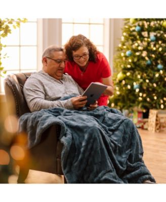 Premium Fuzzy Faux Fur Microfiber Polyester Reversible Throw Blanket, Throw