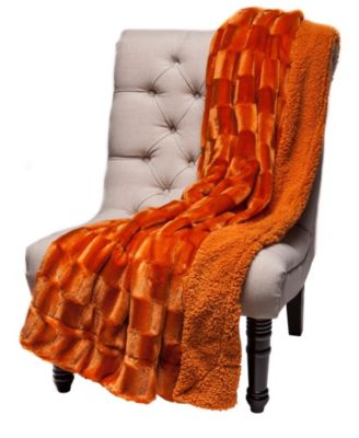 Premium Fuzzy Faux Fur Microfiber Polyester Reversible Throw Blanket, Throw