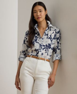 Petite Relaxed Fit Floral Print Shirt