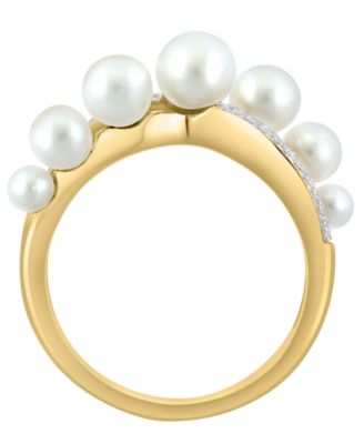 Freshwater Pearl (3-5mm) and Diamond (1/10 ct. t.w.) Ring in 14k Yellow Gold