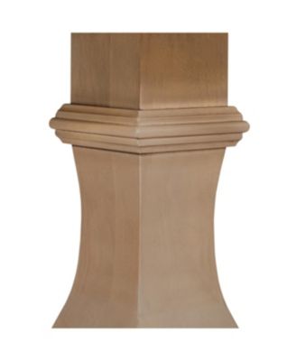  Rustic Wire-Brushed Round Dining Table with Pedestal Base