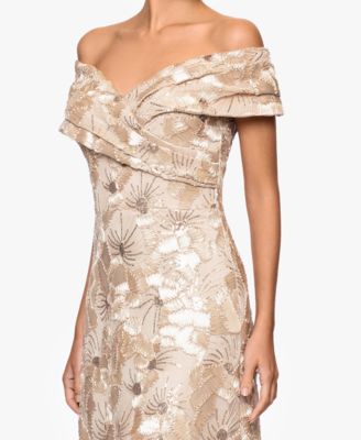 Petite Off-The-Shoulder A-Line Long Gown