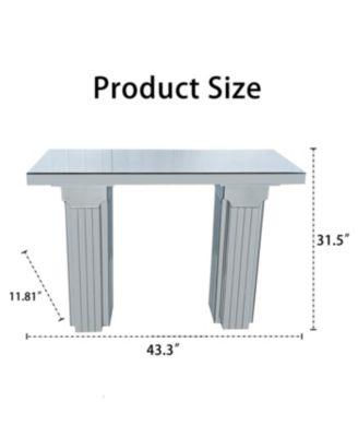 Streamdale Mirrored Console Table Bling Silver Mirror Entryway Desk Modern Rectangle Sofa Table
