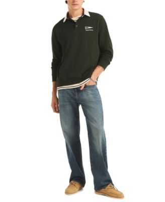 Men's Regular-Fit Kangaroo Pocket Polo Sweatshirt