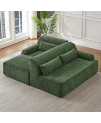 Chenille L-Shape Luxury Sectional Sofa, Comfy Sleeper Couch for Living Room