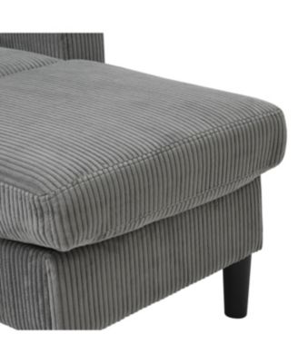 Streamdale Light grey 3-seat combo sofa with storage ottoman, L-shaped sectional couch