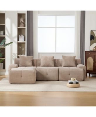 Streamdale 104.3" 4-Piece L-Shaped Upholstered Modular Sectional Sofa, Taupe
