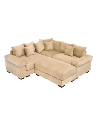 Oversized Cloud Modular Sectional Couch, Convertible, Deep Seat, Camel