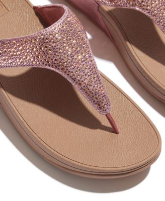 Women's Crystal Mix-Metal Metallic Slip-On Toe-Post Sandals