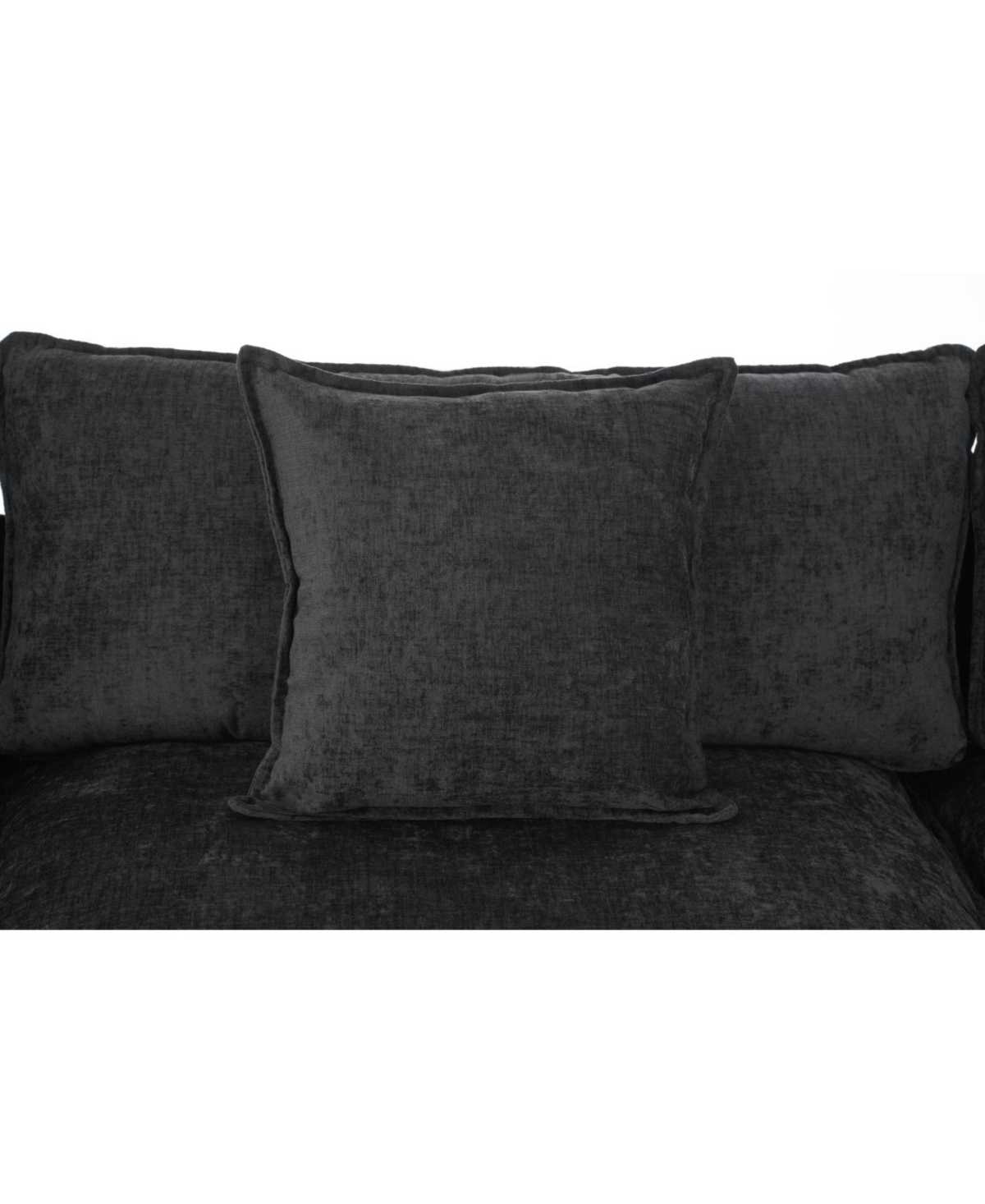 Streamdale Furniture Streamdale Modern Accent Chair with Ottoman, Black Chenille