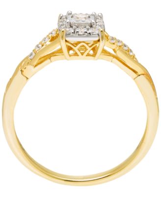 Diamond Bridal Set (1/4 ct. t.w.) in 10k Two Tone Gold