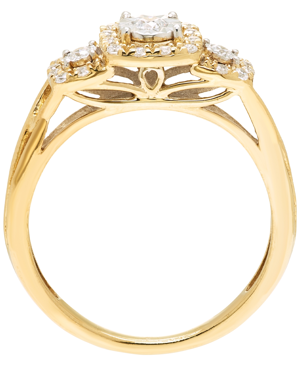Macy's Diamond Bridal Ring (1/4 ct. t.w.) in 10k Yellow Gold